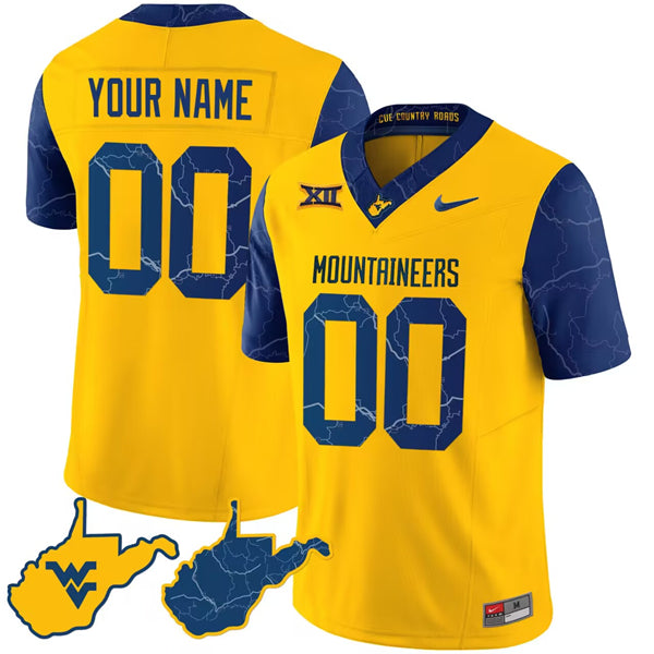 Custom West Virginia Mountaineers gold FUSE jersey