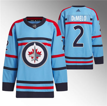 Dylan DeMelo Winnipeg Jets blue jersey