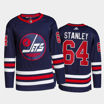 Logan Stanley Winnipeg Jets navy jersey