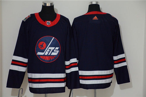 Custom Winnipeg Jets navy jersey