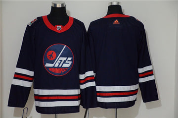 Custom Winnipeg Jets navy jersey