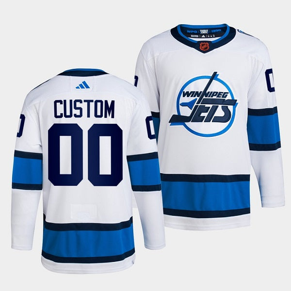 Custom Winnipeg Jets white Reverse Retro jersey
