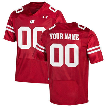 Custom Wisconsin Badgers red jersey