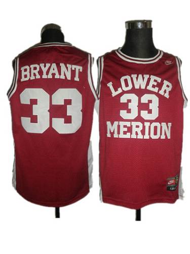 Kobe Bryant Lower Merion red jersey