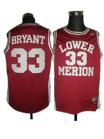 Kobe Bryant Lower Merion red jersey