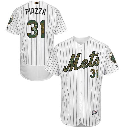Mike Piazza New York Mets white Authentic jersey