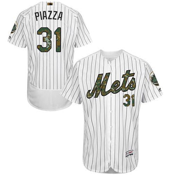 Mike Piazza New York Mets white Authentic jersey