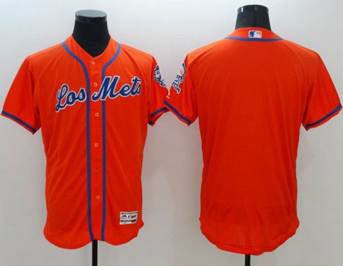 Custom New York Mets orange Authentic jersey