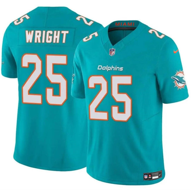 Jaylen Wright Miami Dolphins aqua jersey