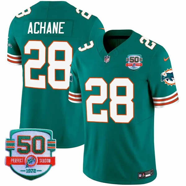 De'Von Achane Miami Dolphins aqua jersey