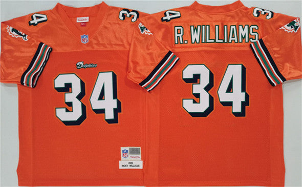 Ricky Williams Miami Dolphins orange Throwback jersey