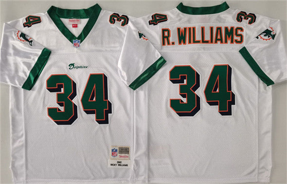 Ricky Williams Miami Dolphins white Throwback jersey