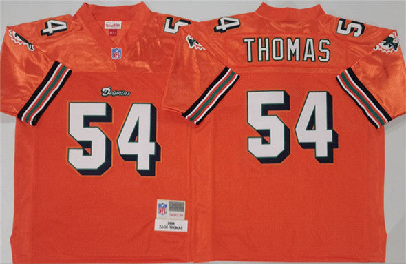 Zach Thomas Miami Dolphins orange Throwback jersey