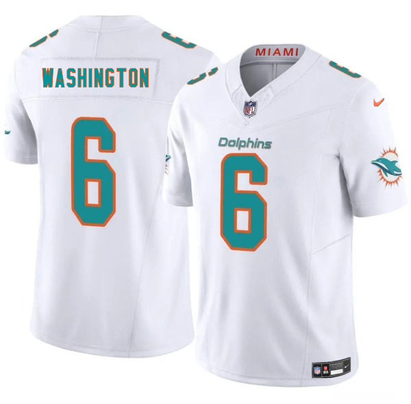Malik Washington Miami Dolphins white FUSE jersey