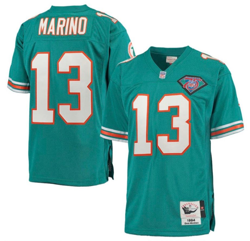 Custom Miami Dolphins aqua Throwback jersey