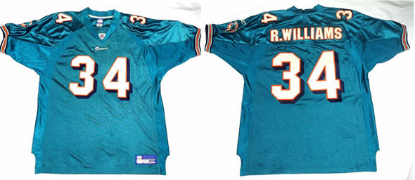 Custom Miami Dolphins aqua jersey