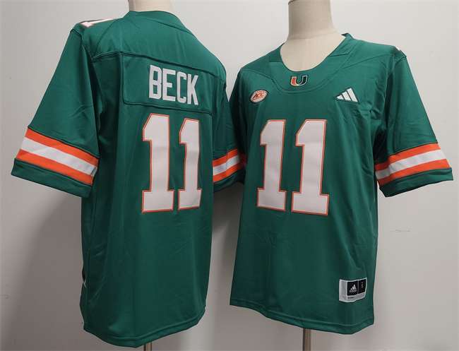 Carson Beck Miami Hurricanes aqua jersey