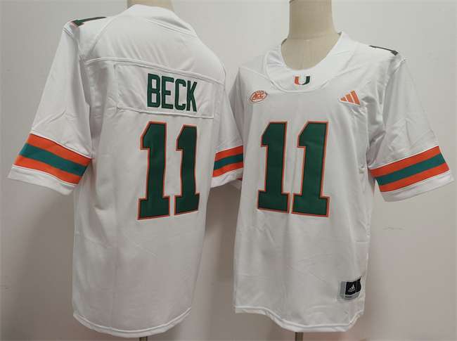 Carson Beck Miami Hurricanes white jersey