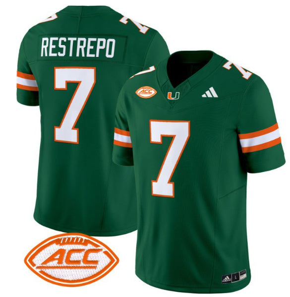 Xavier Restrepo Miami Hurricanes green jersey
