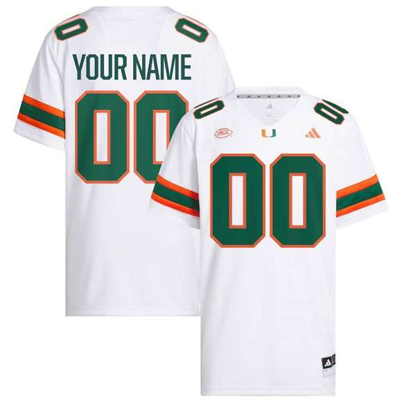 Custom Miami Hurricanes white jersey