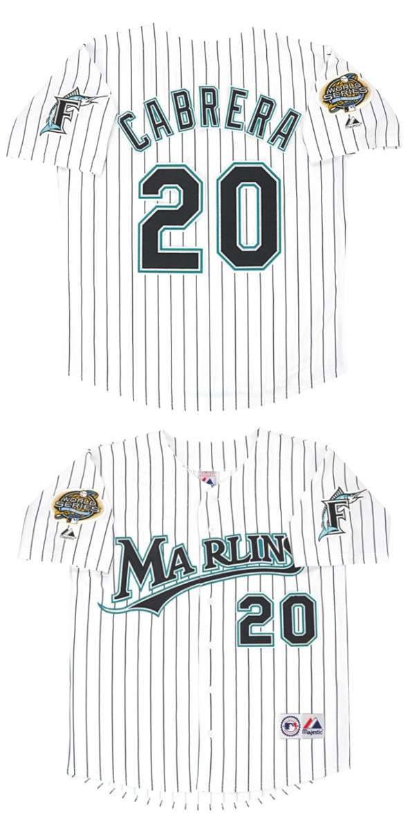 Miguel Cabrera Miami Marlins white Throwback jersey
