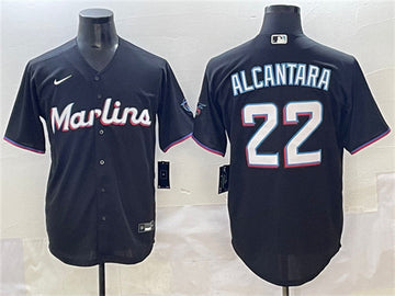 Sandy Alcantara Miami Marlins black jersey