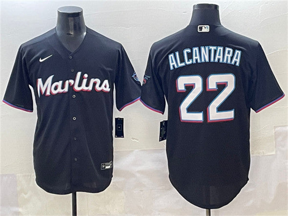 Sandy Alcantara Miami Marlins black jersey