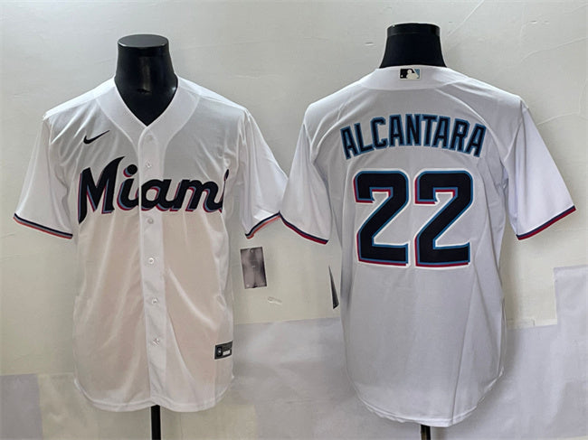 Sandy Alcantara Miami Marlins white jersey