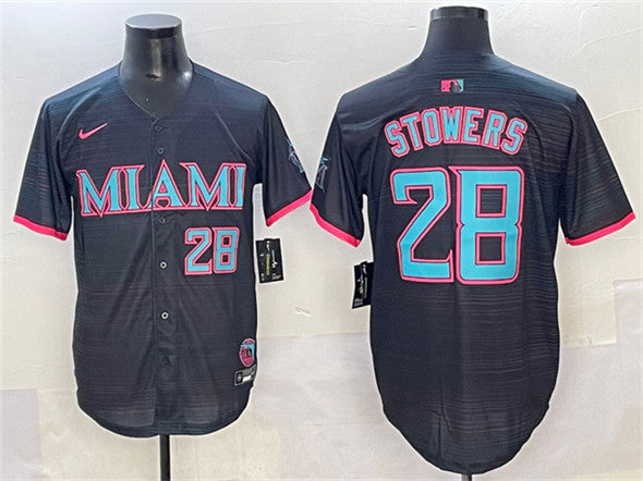 Kyle Stowers Miami Marlins black City Connect jersey