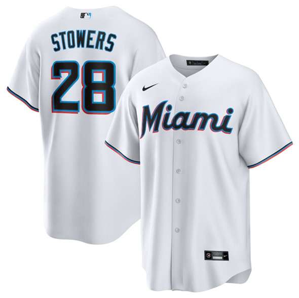 Kyle Stowers Miami Marlins white jersey