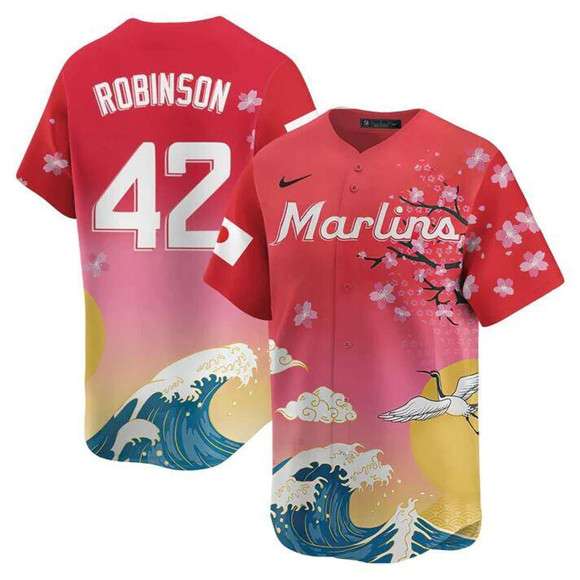 Jackie Robinson Miami Marlins pink Heritage jersey