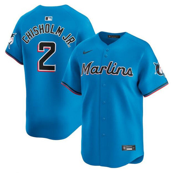 Custom Miami Marlins blue Alternate jersey