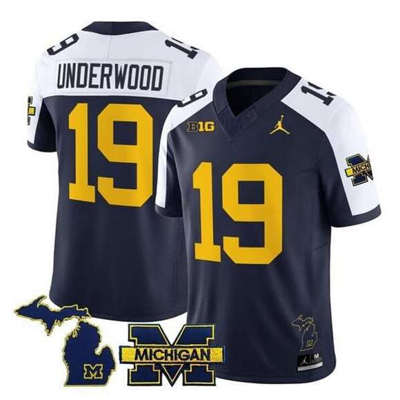 Bryce Underwood Michigan Wolverines navy FUSE jersey