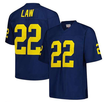 Ty Law Michigan Wolverines navy jersey