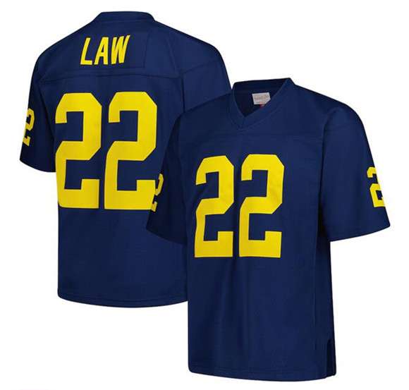 Ty Law Michigan Wolverines navy jersey