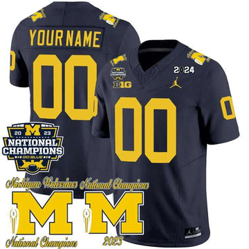 Custom Michigan Wolverines navy FUSE jersey