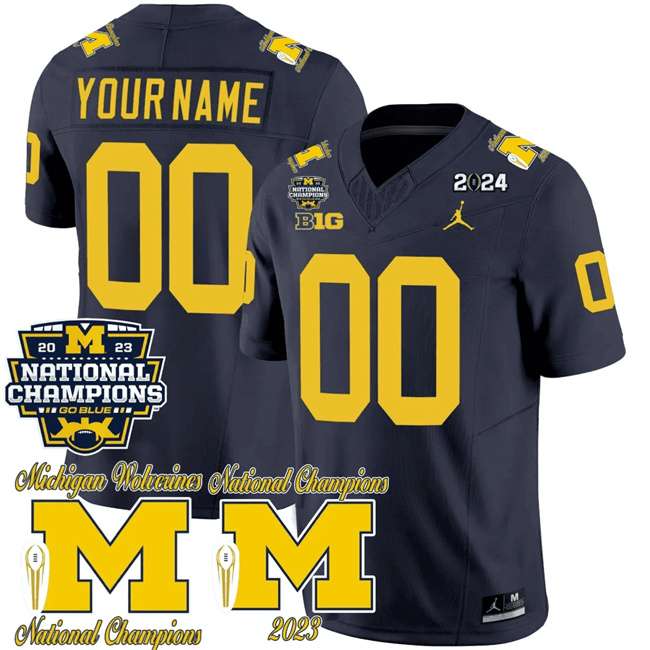 Custom Michigan Wolverines navy FUSE jersey
