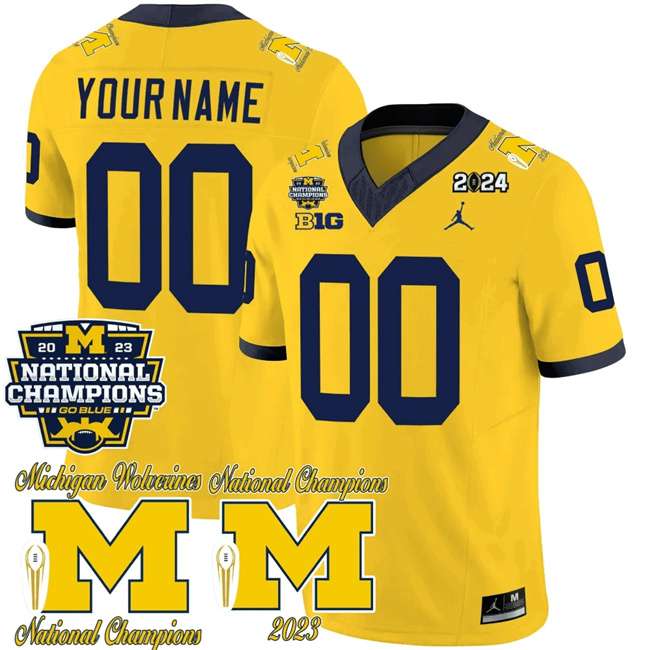 Custom Michigan Wolverines yellow FUSE jersey