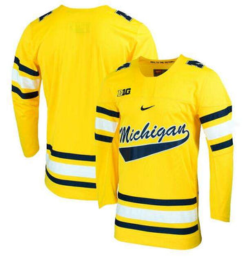Custom Michigan Wolverines gold jersey