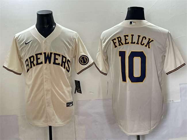 Sal Frelick Milwaukee Brewers cream jersey