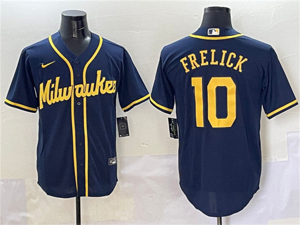 Sal Frelick Milwaukee Brewers navy jersey