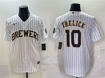 Sal Frelick Milwaukee Brewers white jersey