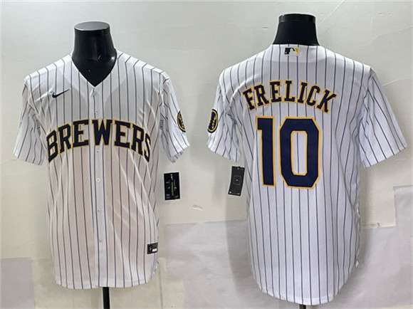 Sal Frelick Milwaukee Brewers white jersey