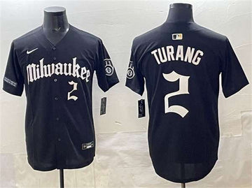 Brice Turang Milwaukee Brewers black Vapor jersey