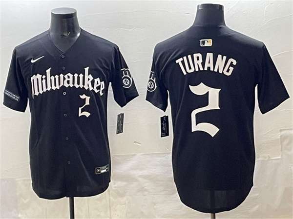 Brice Turang Milwaukee Brewers black Vapor jersey