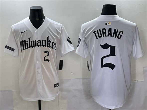 Brice Turang Milwaukee Brewers white jersey