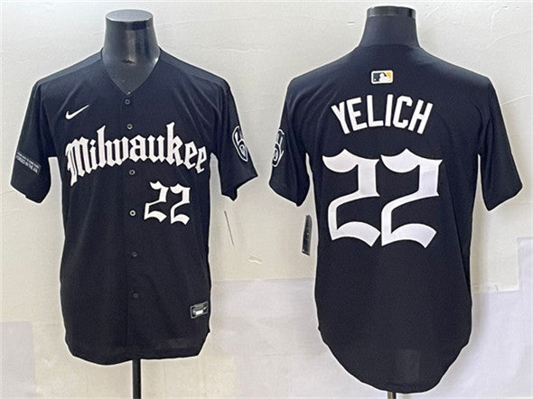 Christian Yelich Milwaukee Brewers black jersey