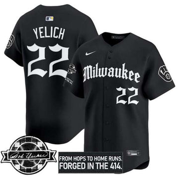 Christian Yelich Milwaukee Brewers black jersey