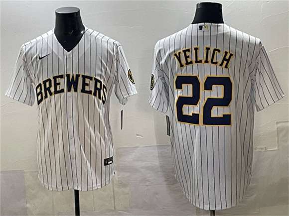 Christian Yelich Milwaukee Brewers white jersey