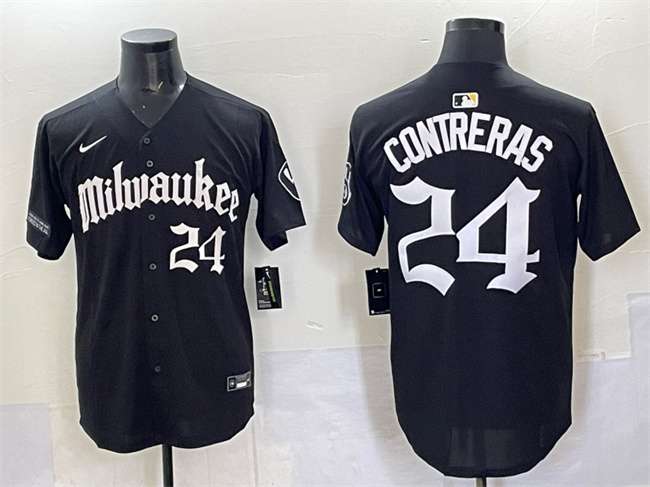 William Contreras Milwaukee Brewers black Vapor jersey
